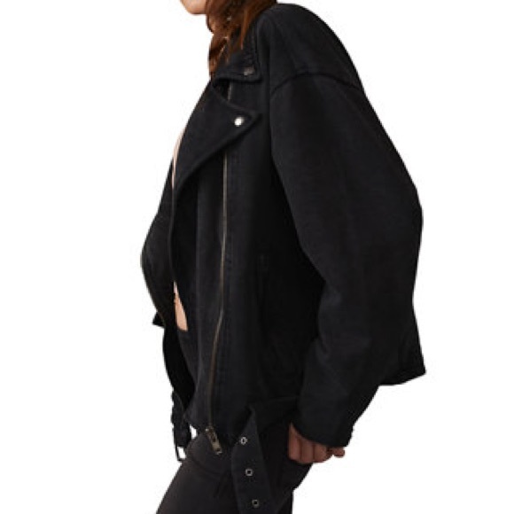NEW Free People Rebel Rebel Knit Moto Jacket Size Medium - Picture 2 of 8